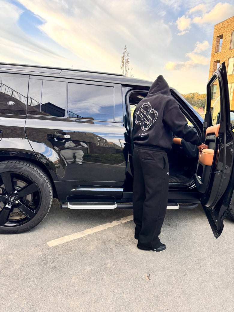 God's Timing Distressed Tracksuit - Black