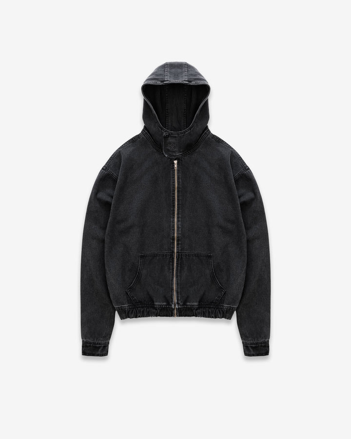 Denim Zip Hoodie - Blackout