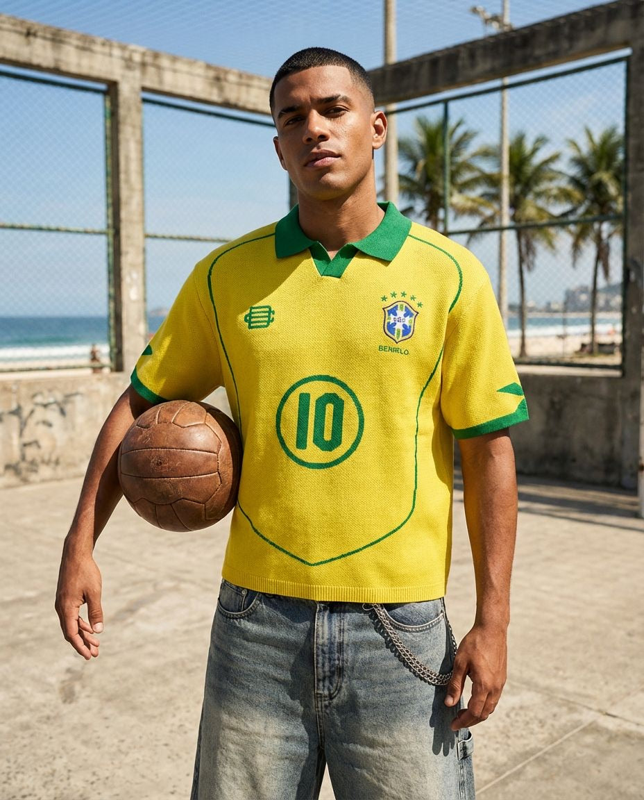 04 dinho inspired knit Jersey - Yellow