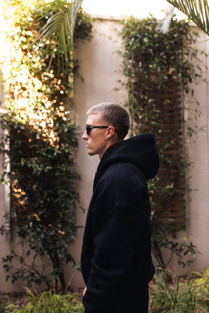 Bénir Club Basics Zip Hoodie - Matte black