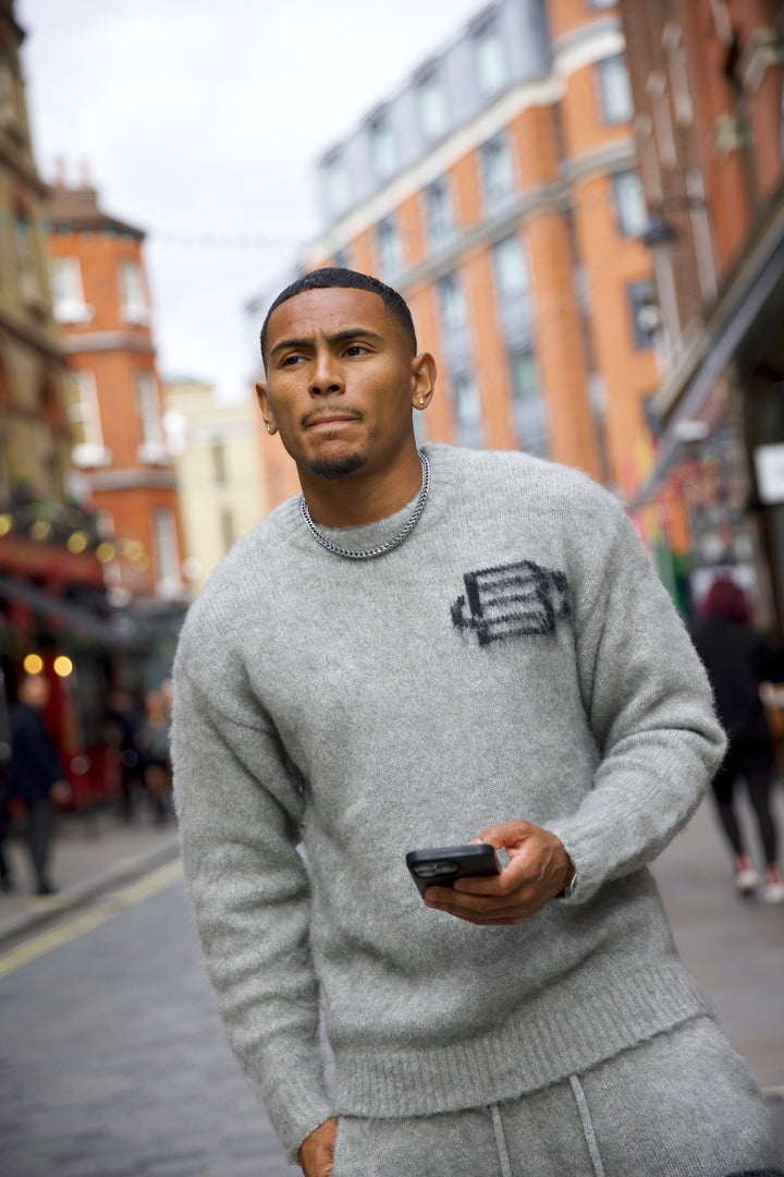 Mohair Knit BC Jumper - Light Grey