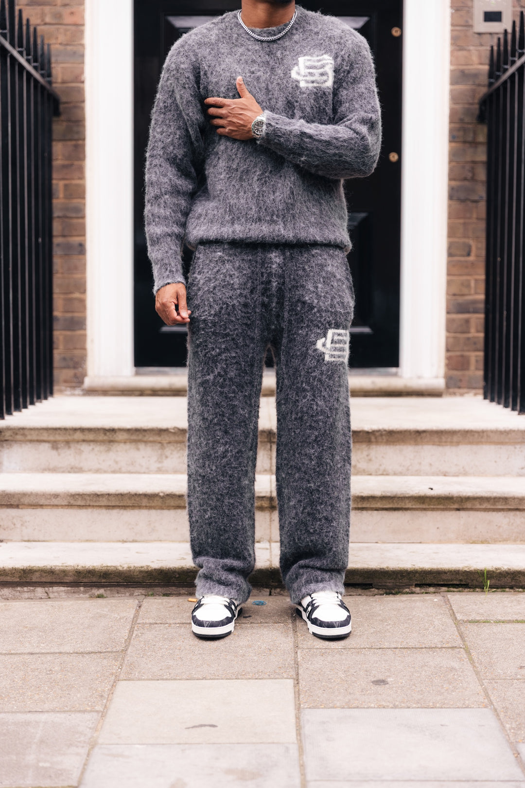 Mohair Knit BC Jogger - Charcoal