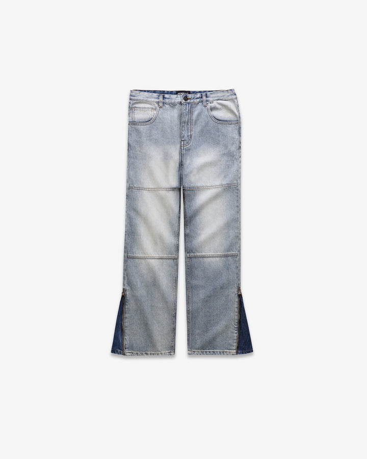 Zip Flare Denim - Sky Blue