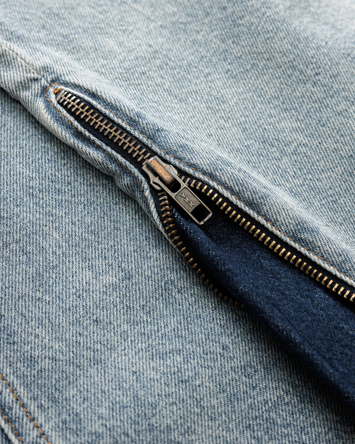 Zip Flare Denim - Sky Blue