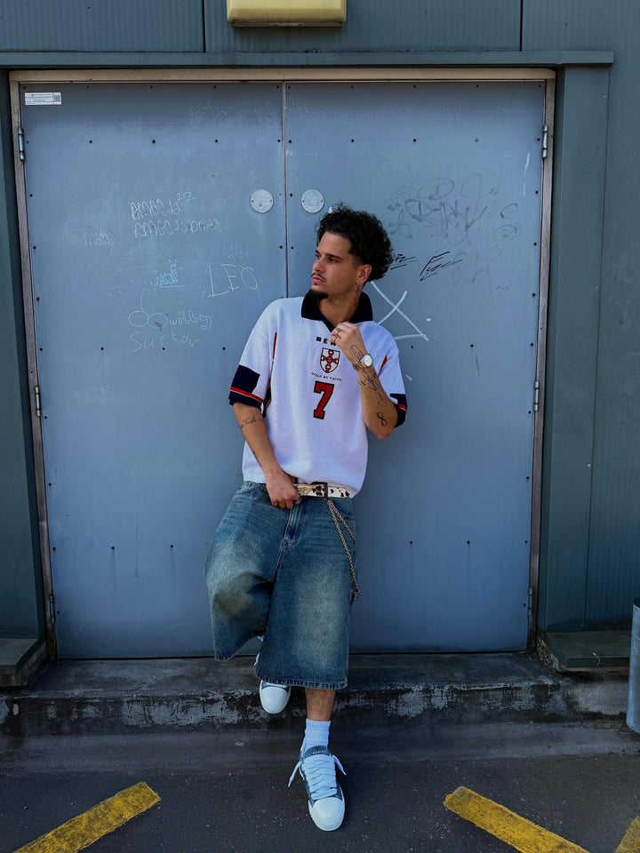 98 England knit Jersey - White