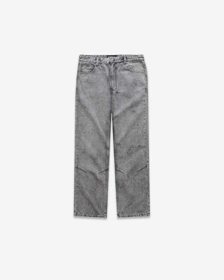 Relaxed Distressed Denim - Stone Grey