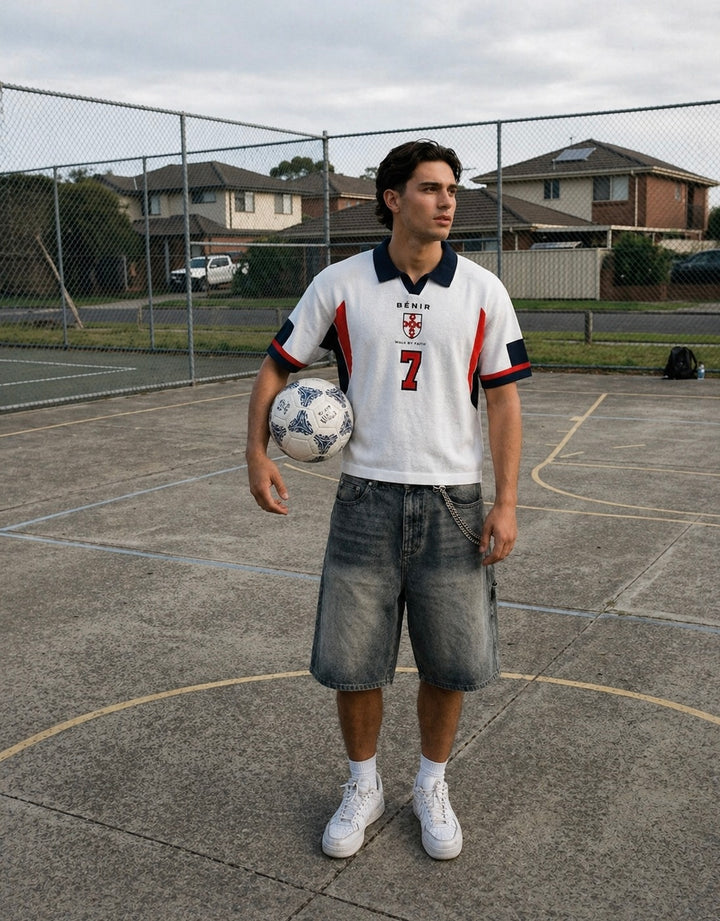 98 Becks inspired knit Jersey - White