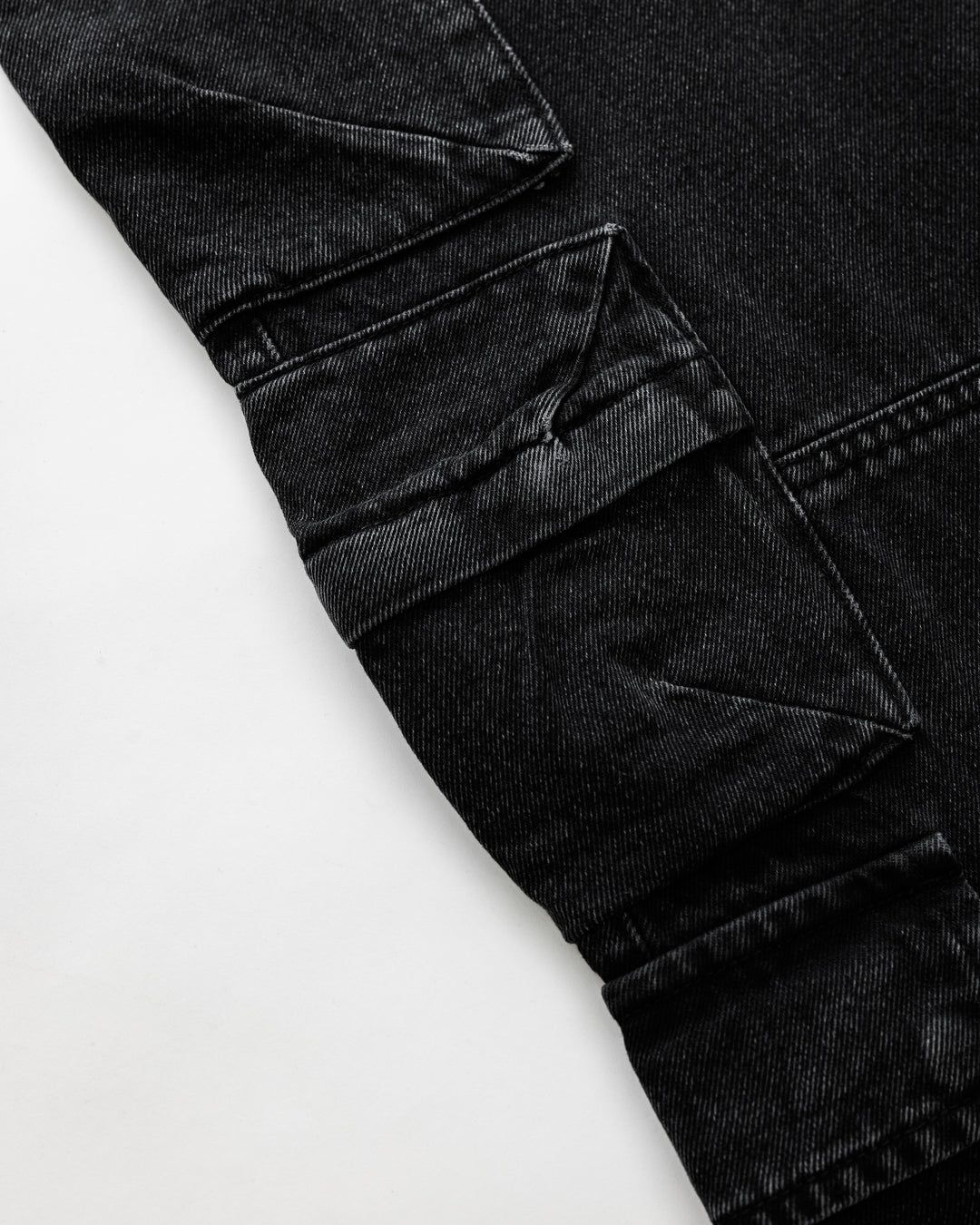 Relaxed Cargo Denim - Blackout