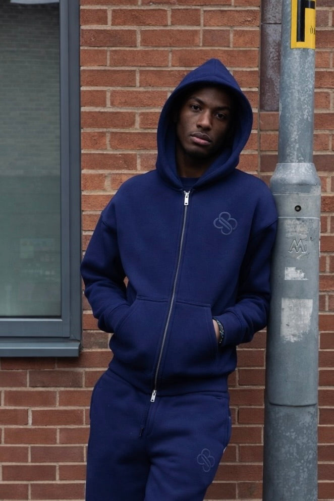 Bénir Club Basics Zip Hoodie - Navy