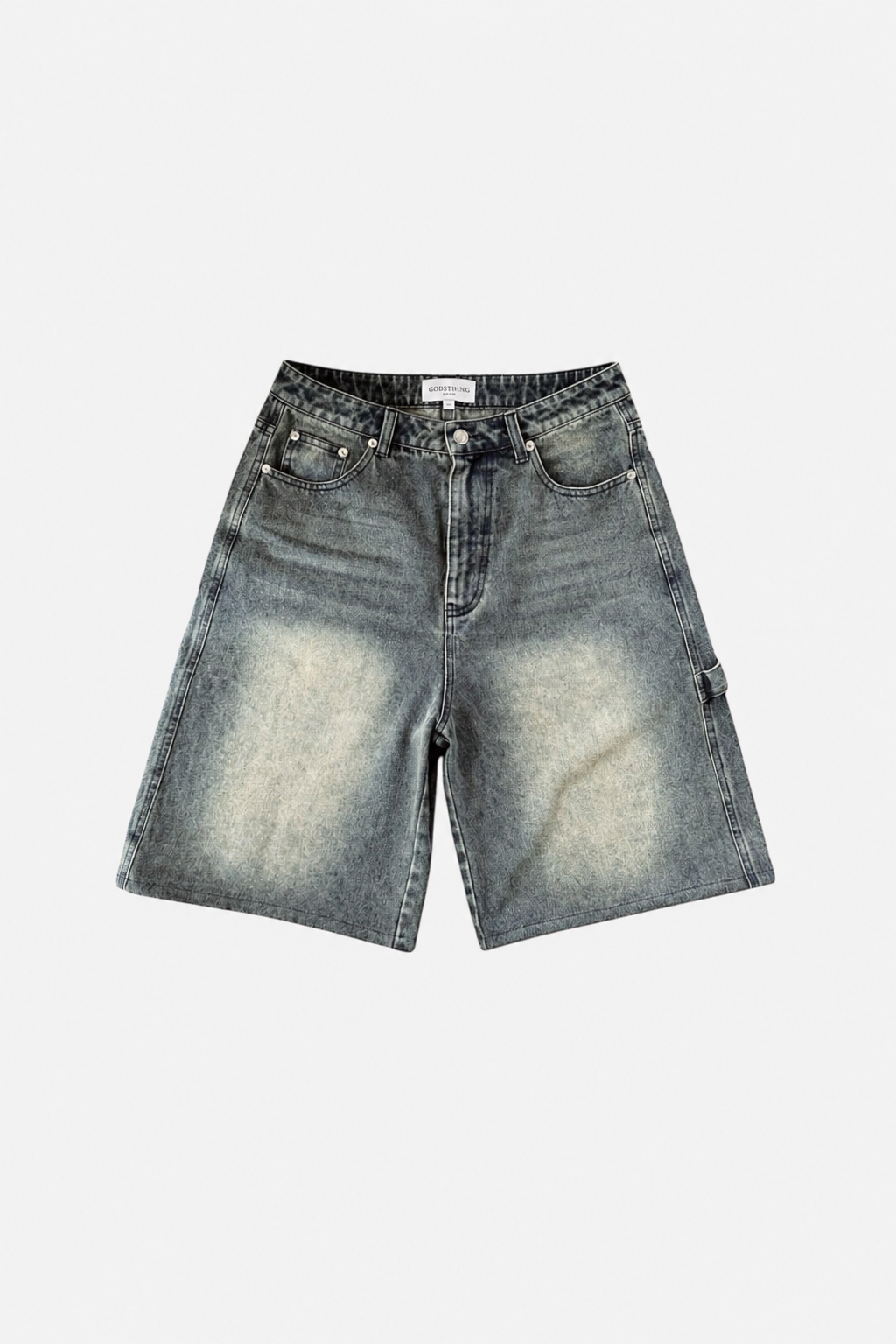 Oversized Denim Jorts - Rust Blue