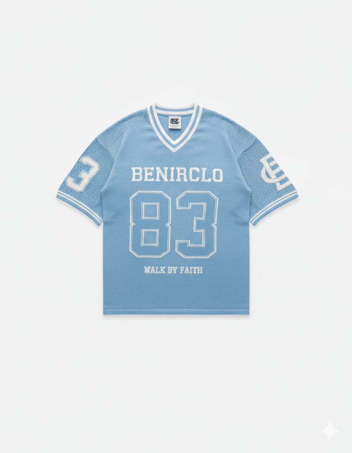 God’s Timing 83 knit Jersey - Light Blue