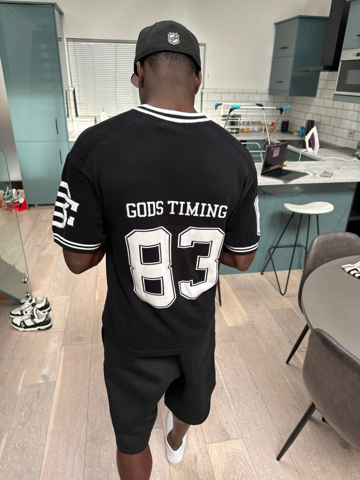 God’s Timing 83 knit Jersey - Black