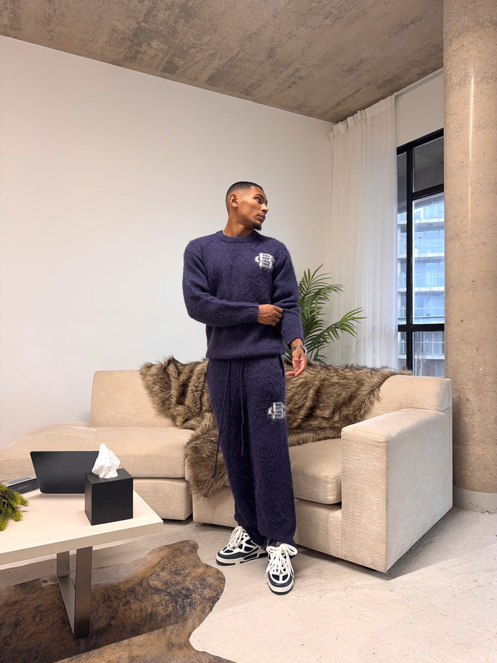 Mohair Knit BC Jogger - Navy